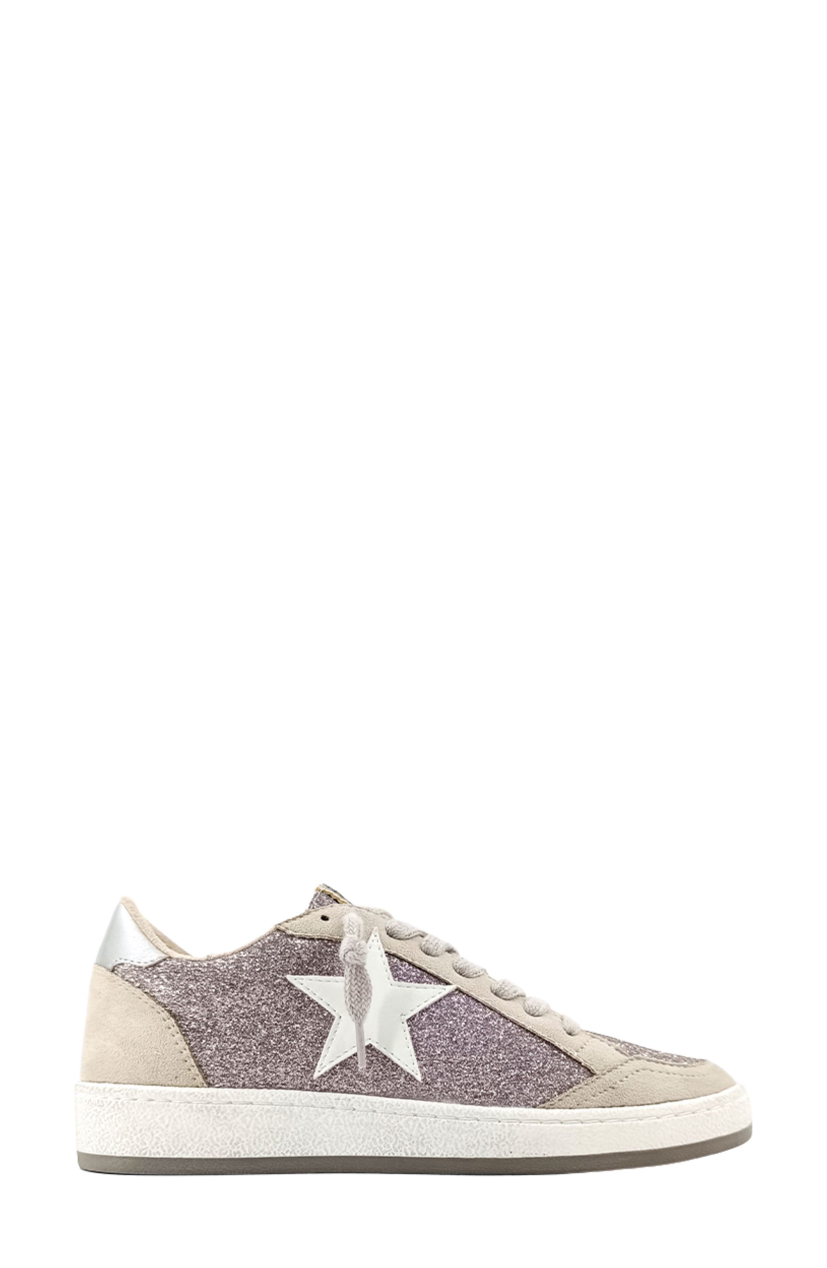 SHUSHOP Paz Low Top Sneaker, Alternate, color, Pewter Glitter