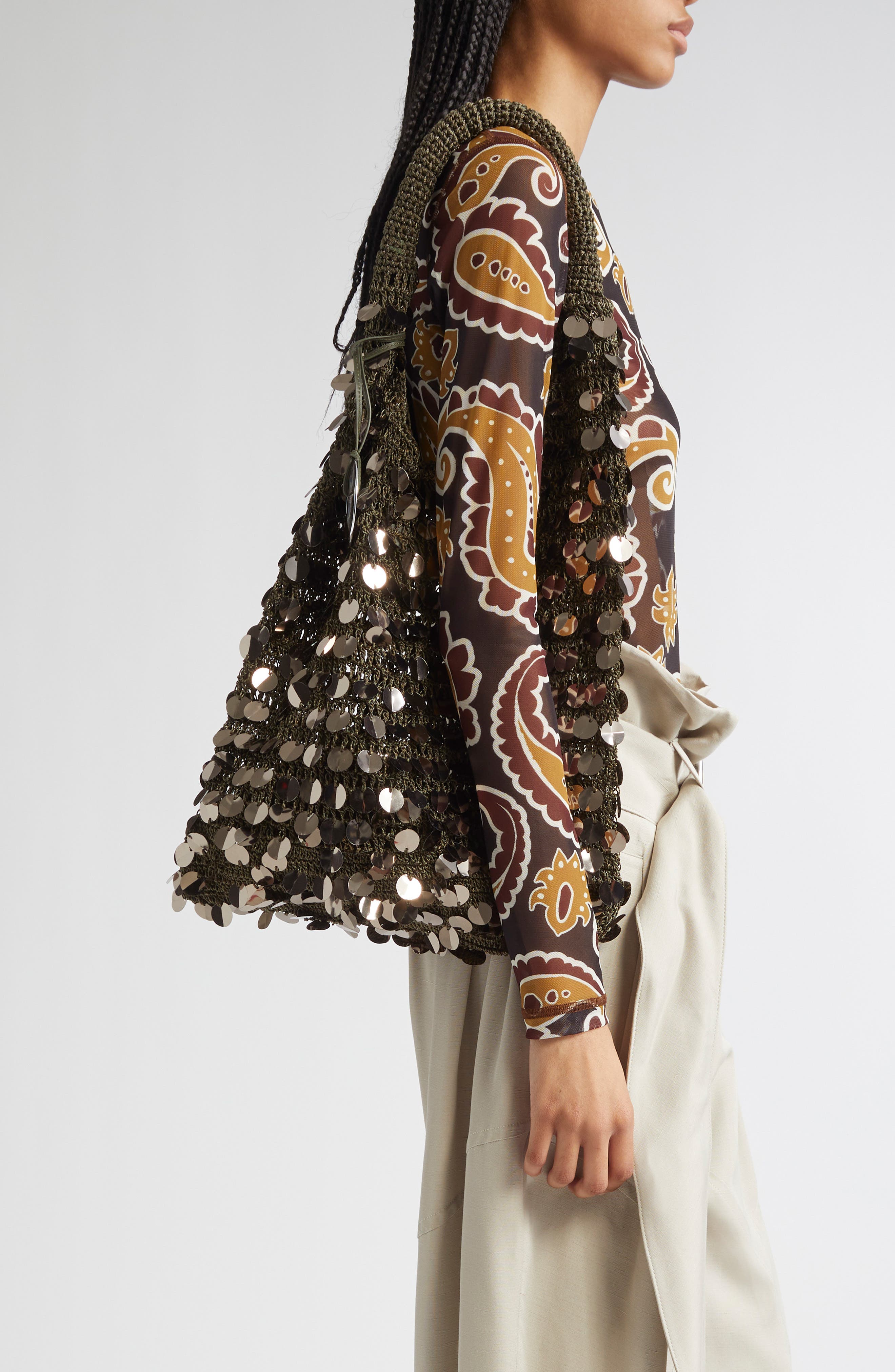 JW Anderson Sequin Hobo Bag, Alternate, color, 