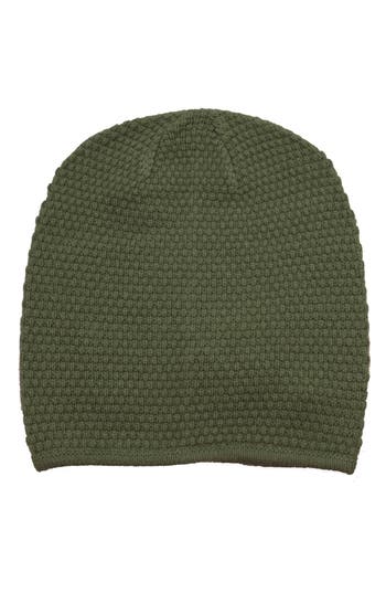 Portolano Popcorn Stitch Slouchy Beanie In Green