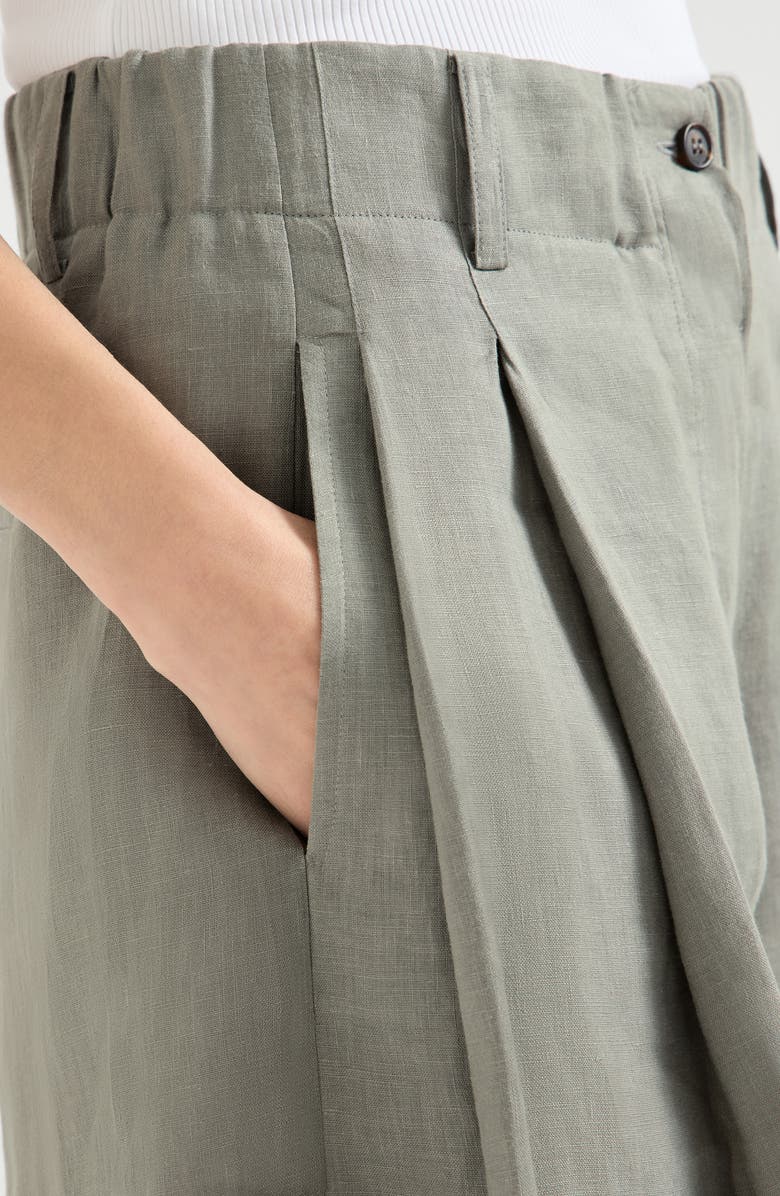 Brunello Cucinelli Linen shorts, Alternate, color, Khaki