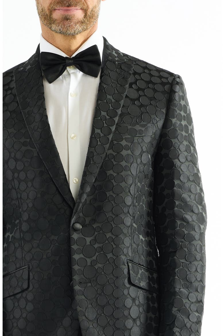 Dotted Jacquard Evening Jacket, Alternate, color, BLACK