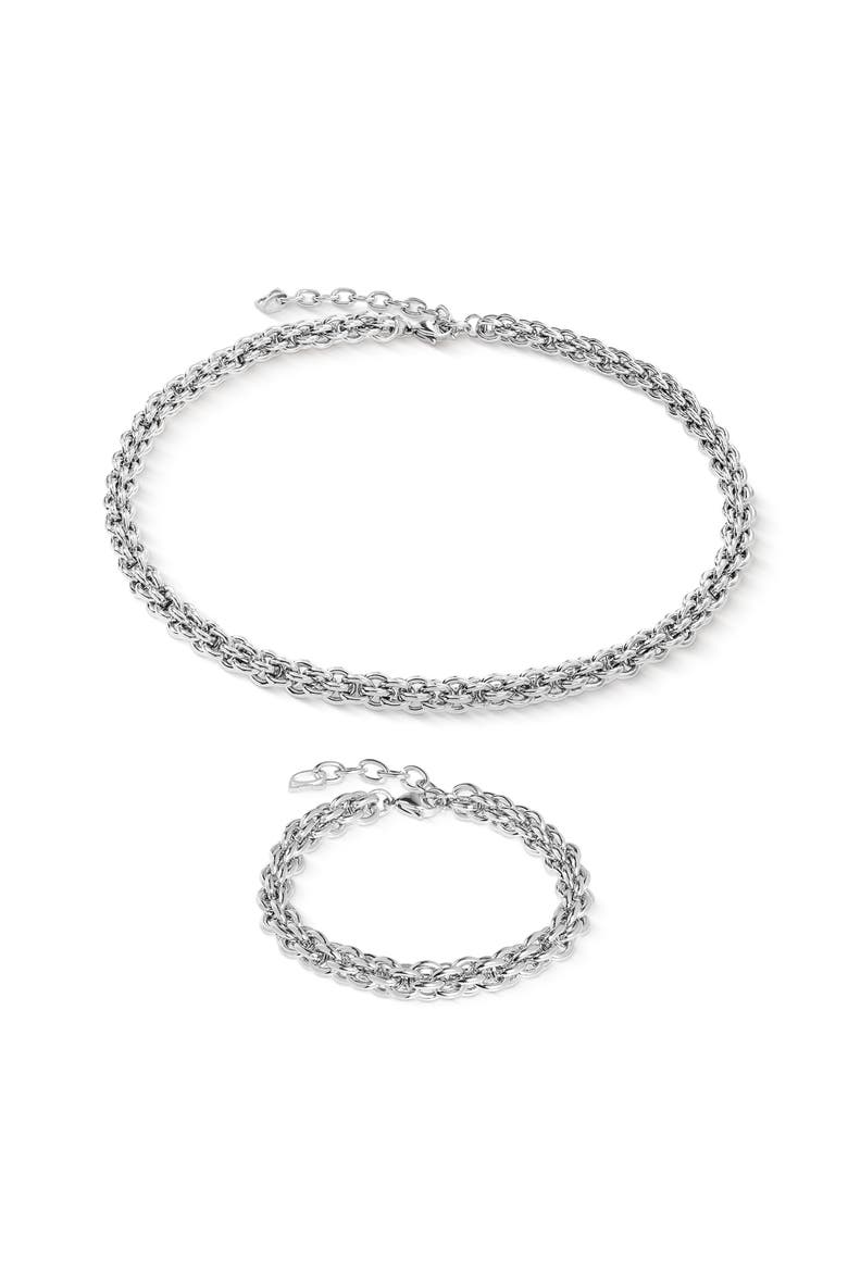 Mesh Chain Classic Necklace, Alternate, color, Silver