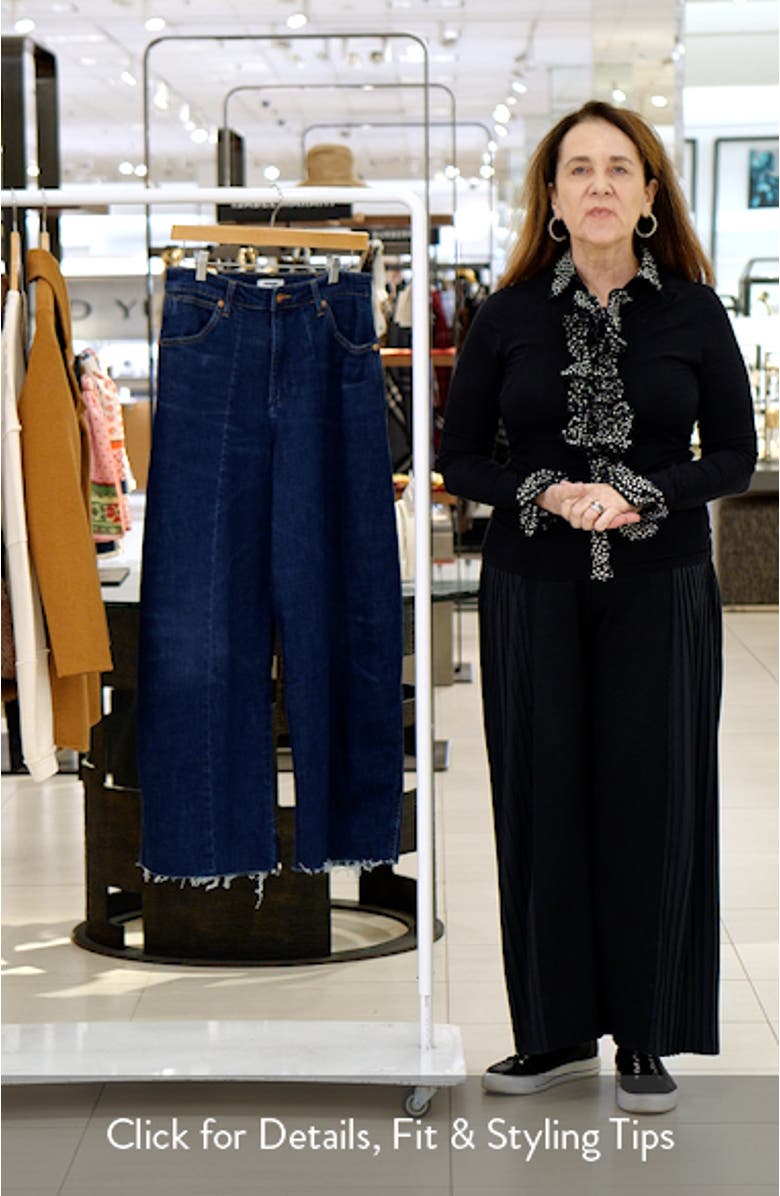 Cowboy Raw Hem Seamed High Waist Ankle Barrel Jeans, sales video thumbnail