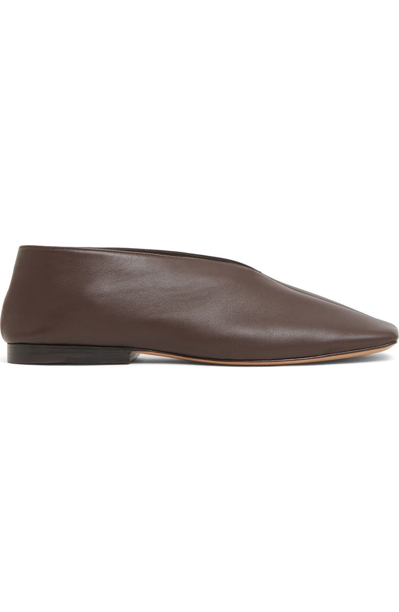 Mansur Gavriel Square Toe Flat, Alternate, color, Chocolate