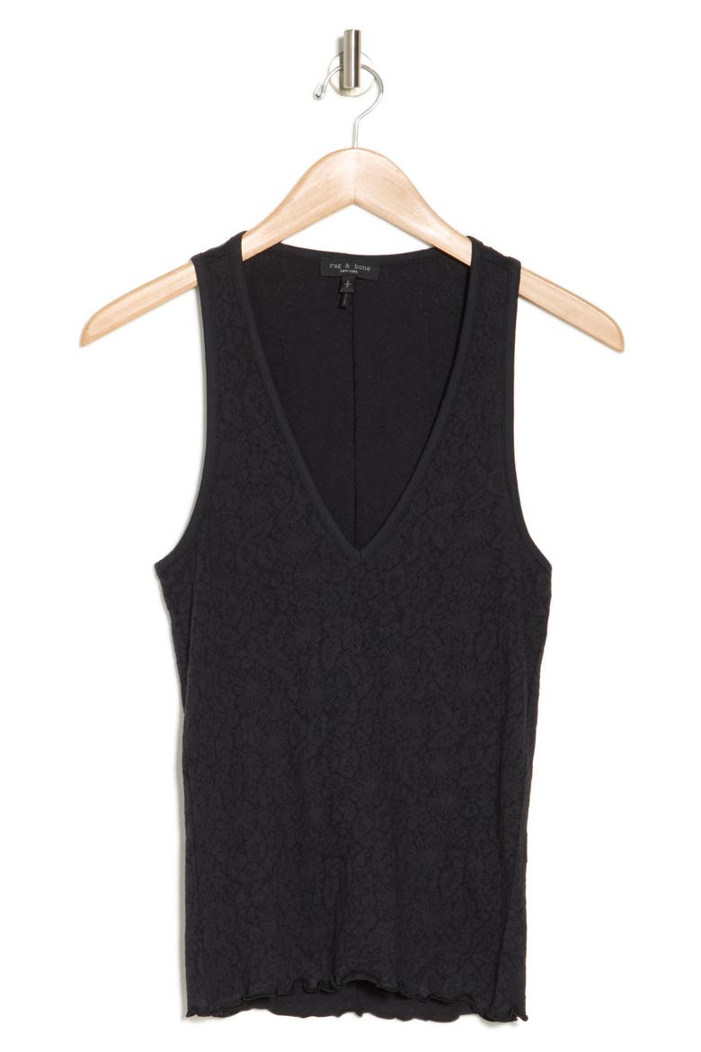 Gemma Jacquard Knit Tank, Alternate, color, BLACK