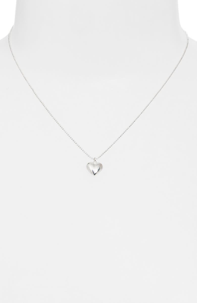 ARGENTO VIVO Puffy Heart Pendant Necklace, Alternate, color, Silver