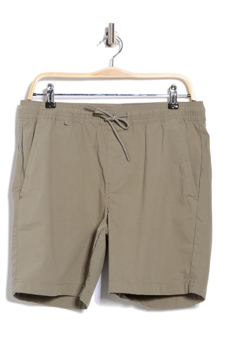 Stretch Cotton Pull-On Shorts, Alternate, color, LT GREEN