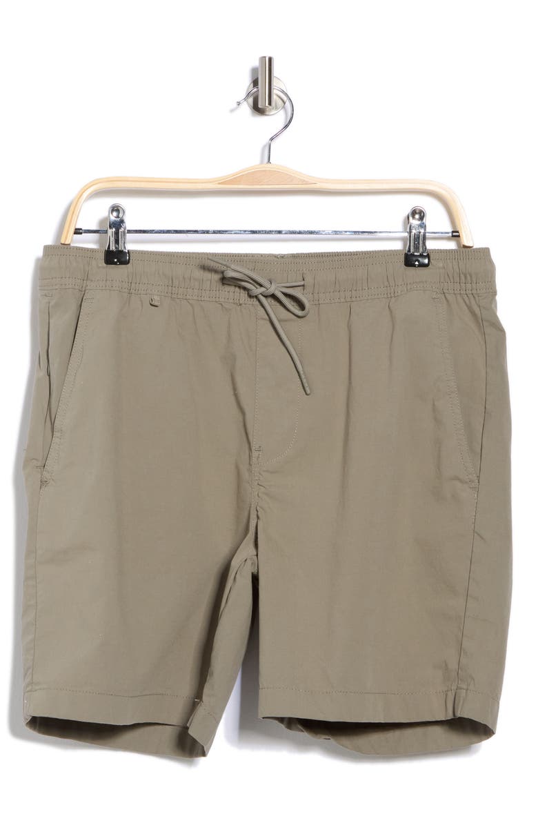 DENIM AND FLOWER Stretch Cotton Pull-On Shorts, Alternate, color, Light Green