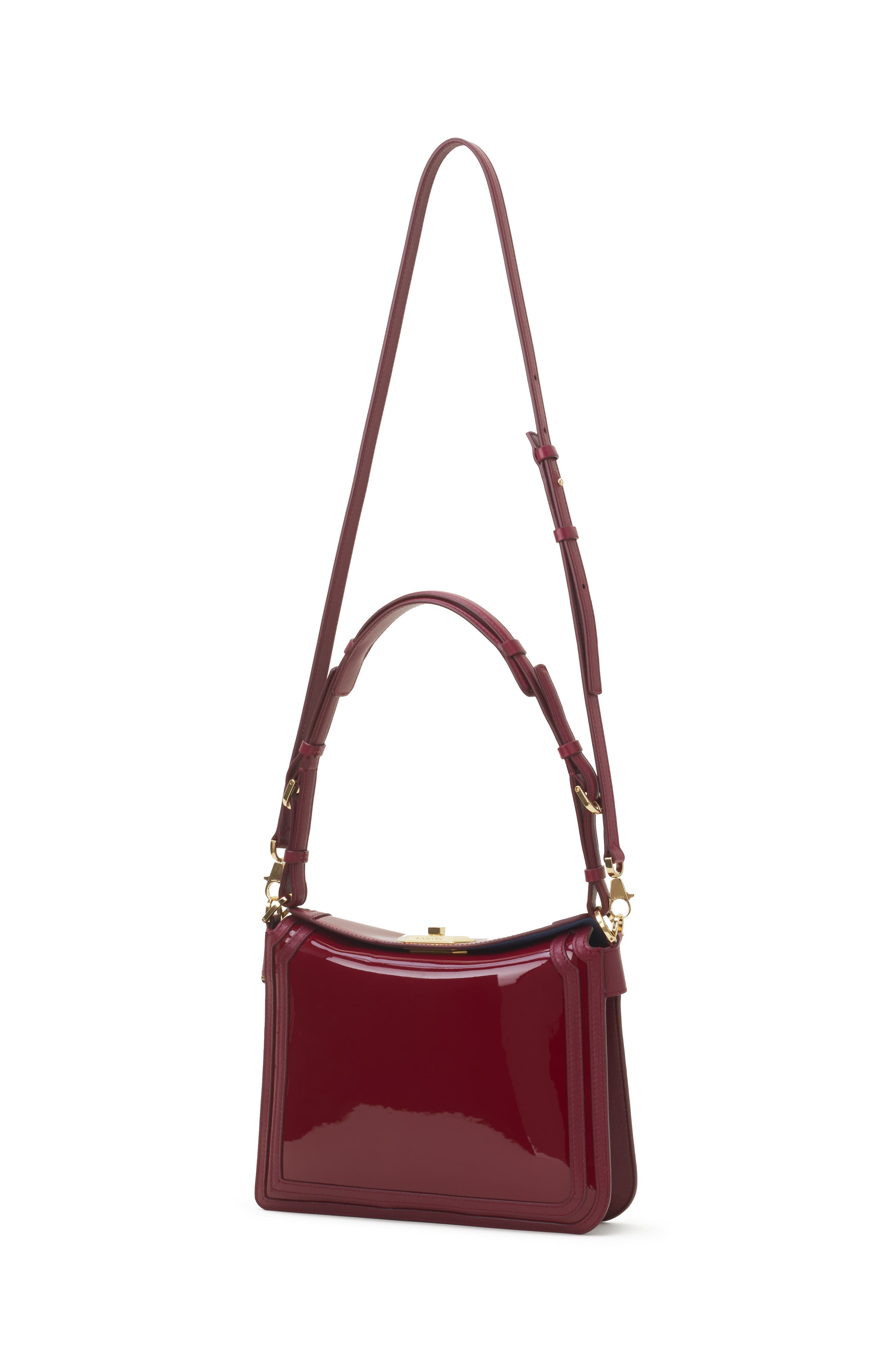 Compagnon 20 Bag In Patent Leather, Alternate, color, Garnet