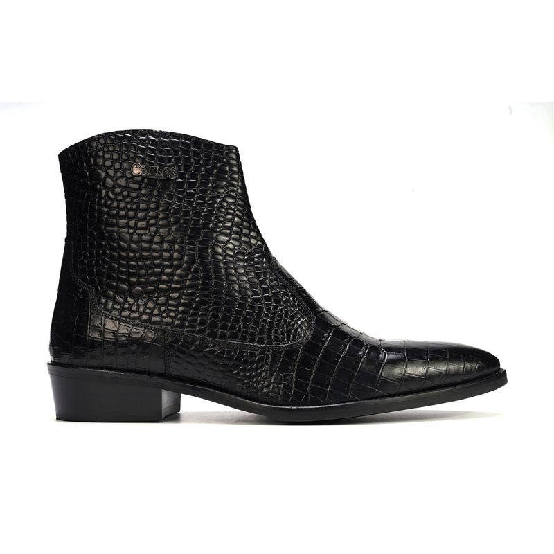 CARLOS SANTANA Zappa Cowboy Boot, Main, color, Black Croco