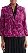 KASPER Abstract Print Scuba One-Button Blazer