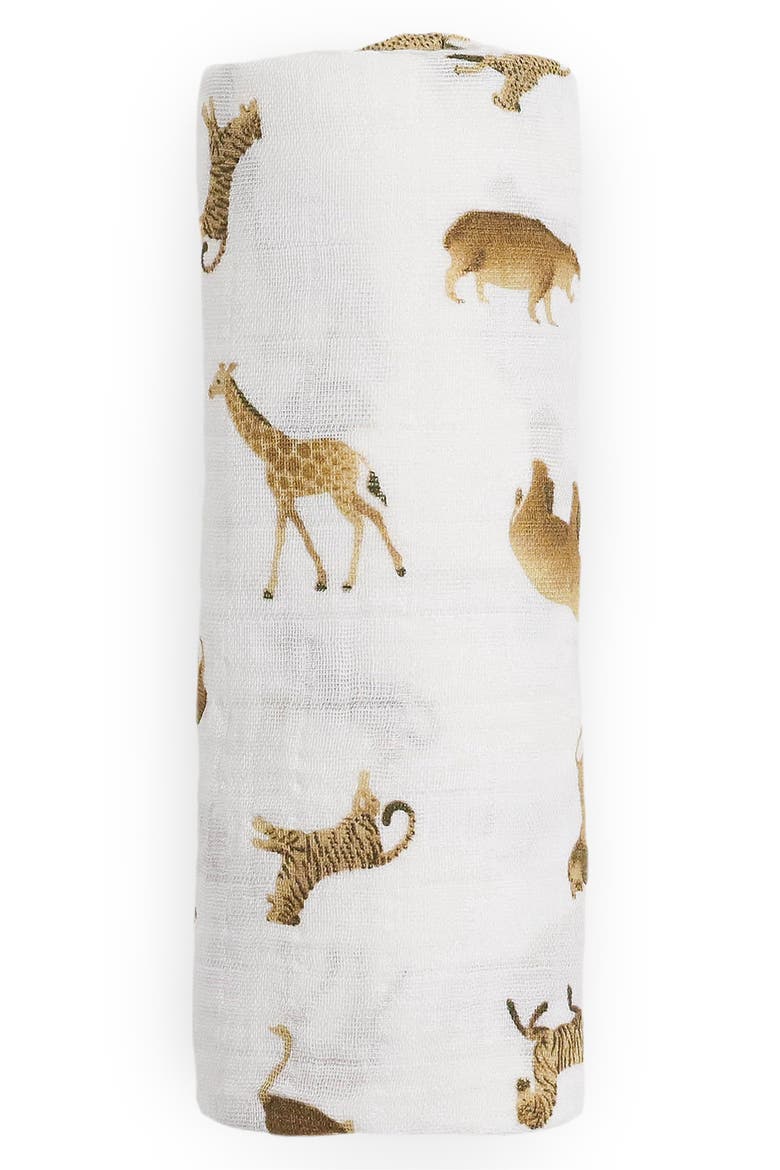 Organic Cotton Swaddle, Alternate, color, ANIMAL CRACKERS