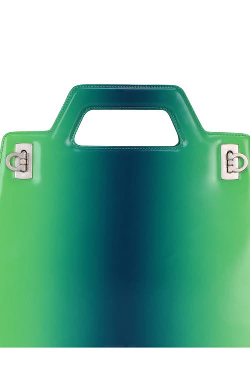 Ferragamo Gancini Leather Tote Bag In Green