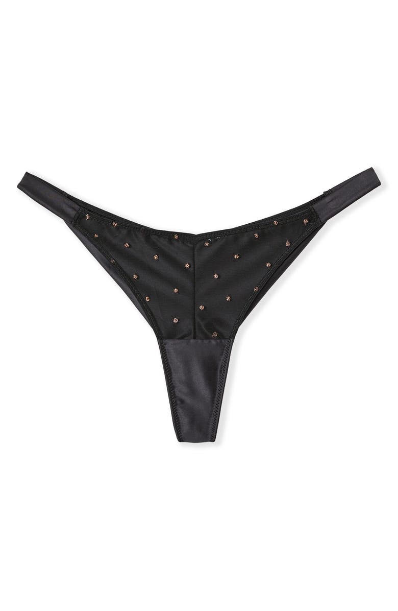 Etam Divine Brazilian Cut Thong, Alternate, color, Black