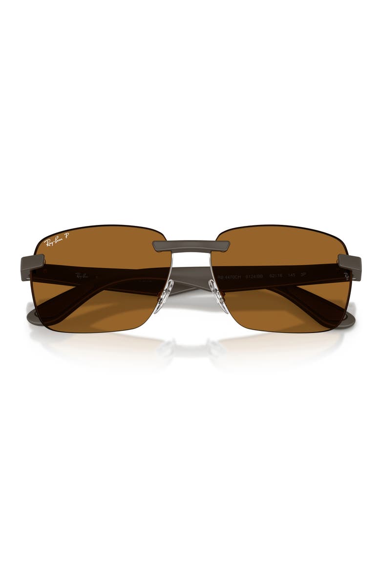59mm Polarized Rimless Sunglasses, Alternate, color, SAND BROWN / POLAR BRONZE