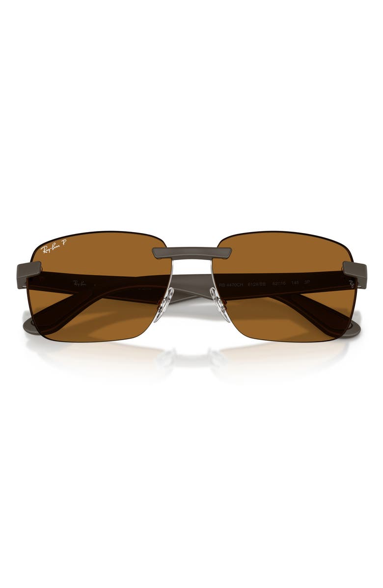 Ray-Ban 59mm Polarized Rimless Sunglasses, Alternate, color, Sand Brown / Polar Bronze