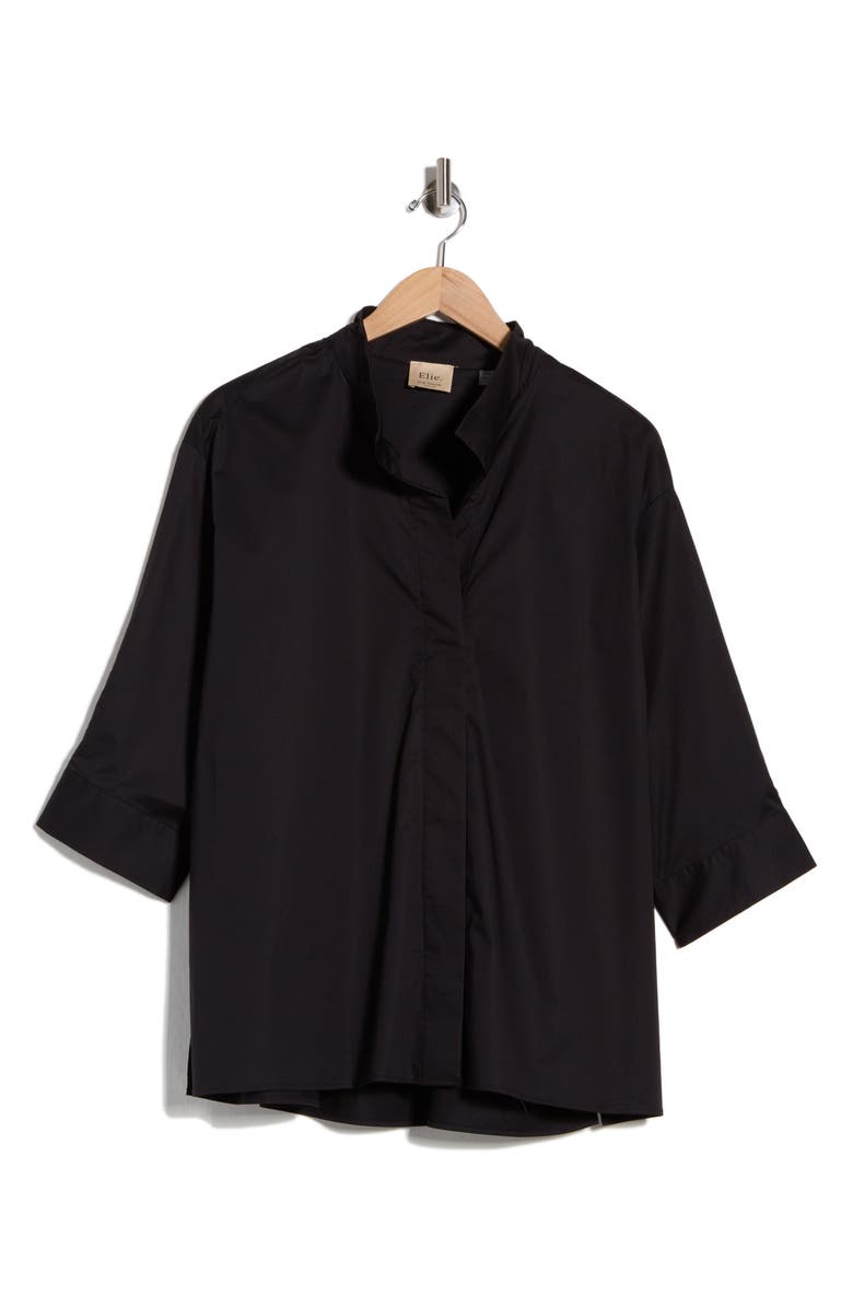 ELIE ELIE TAHARI Stand Up Collar Top, Main, color, Black