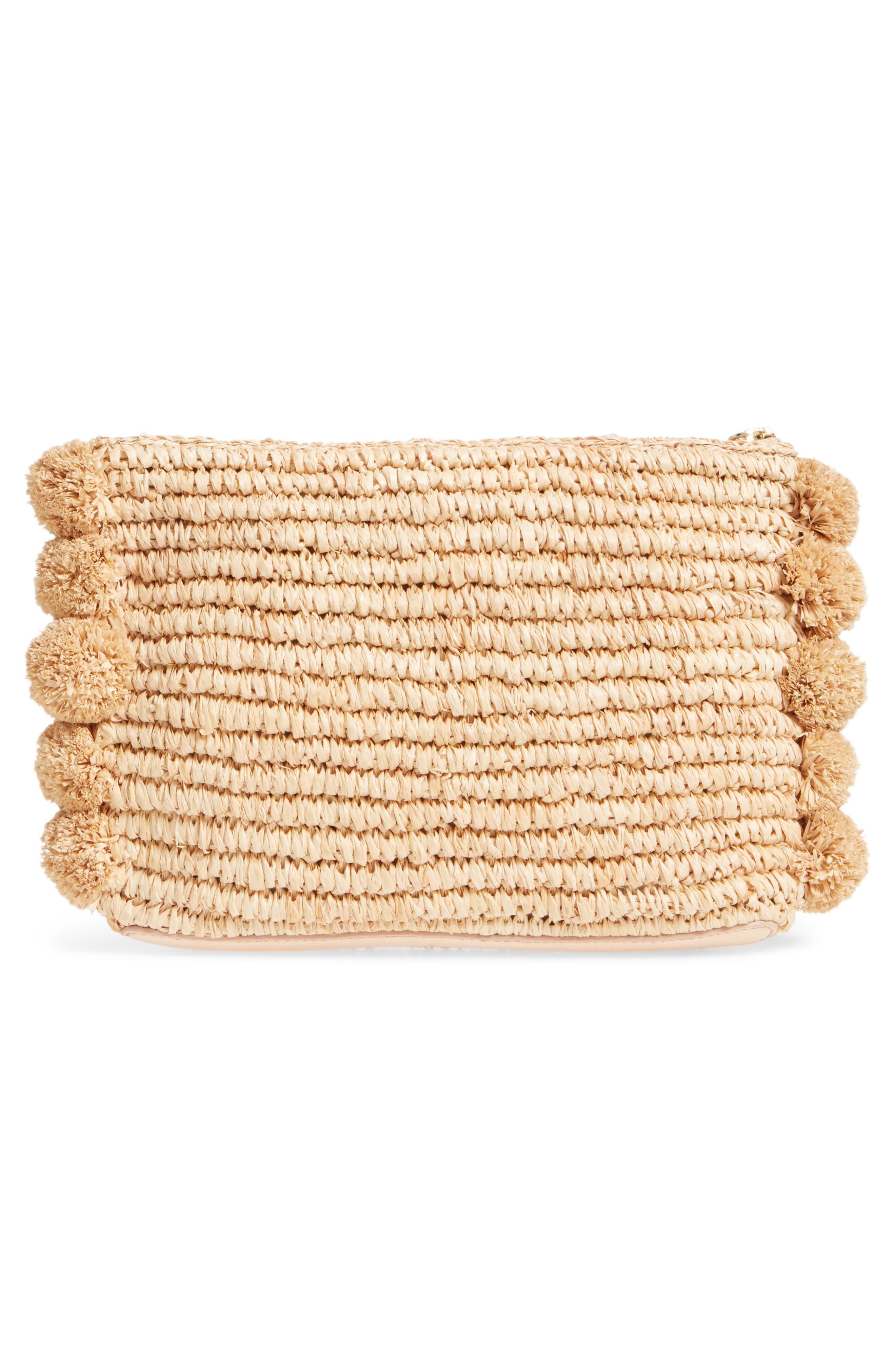 Straw Tassel Pouch, Alternate, color, NATURAL
