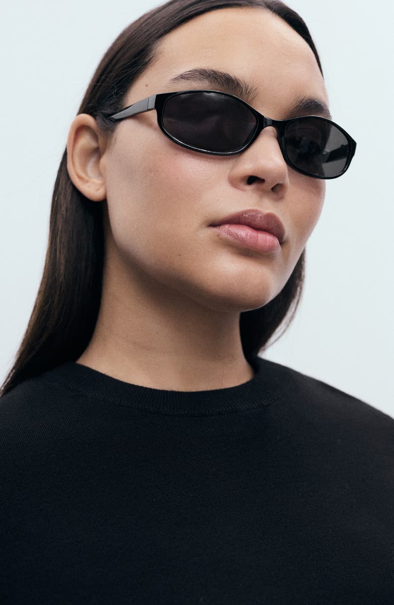 MANGO Short Sleeve Sweater, Alternate, color, Black