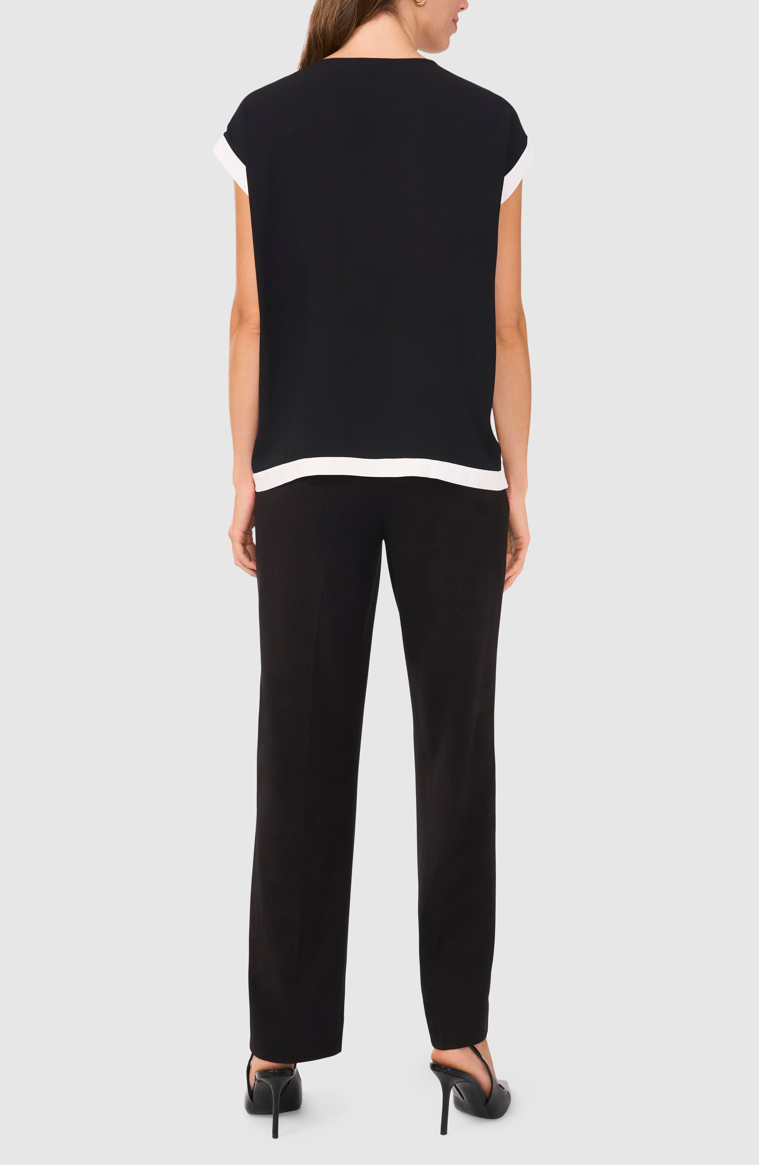 Halogen® Contrast Trim Cap Sleeve Shell (Women) | Nordstromrack