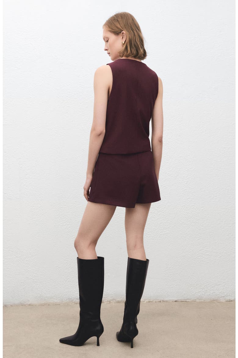 Faux Wrap Skort, Alternate, color, MAROON