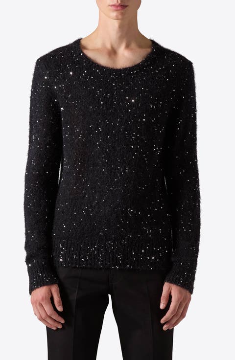 Sequin Embellished Alpaca & Mohair Blend Sweater