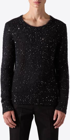 BLK DNM Sequin Embellished Alpaca & Mohair Blend Sweater