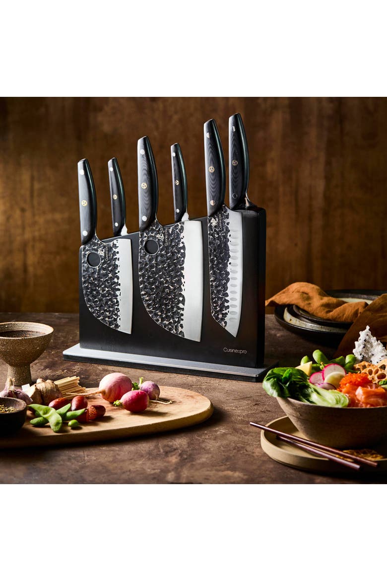 KUROI KIBA 7-Piece Knife Block, Alternate, color, Silver
