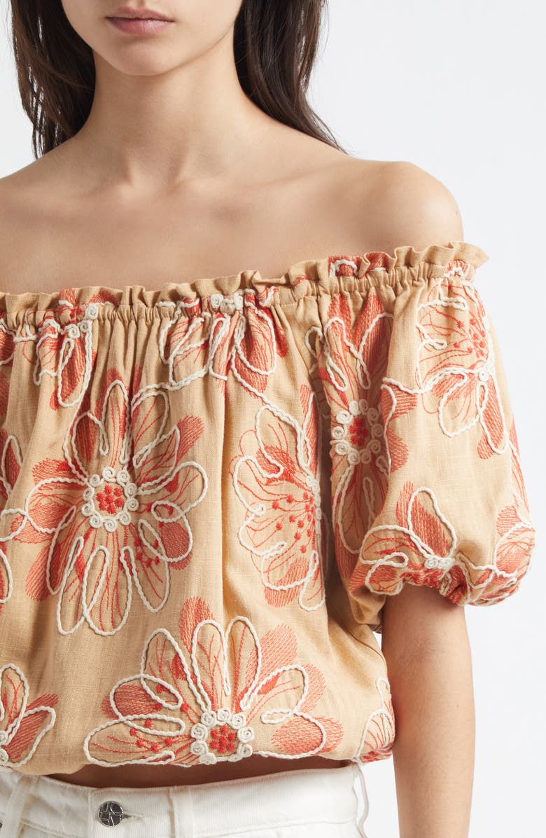 Ramy Brook Lana Off the Shoulder Top, Alternate, color, Natural Fleur