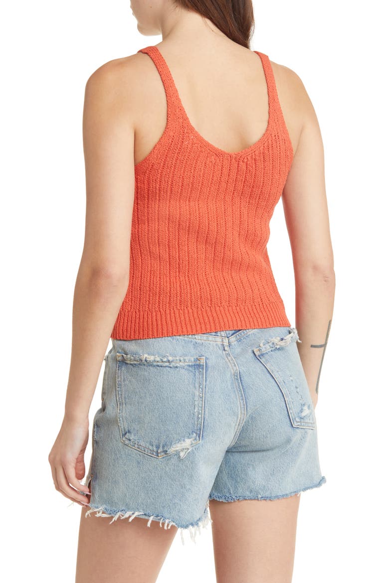 Rib Sweater Tank, Alternate, color, ORANGE CHILI