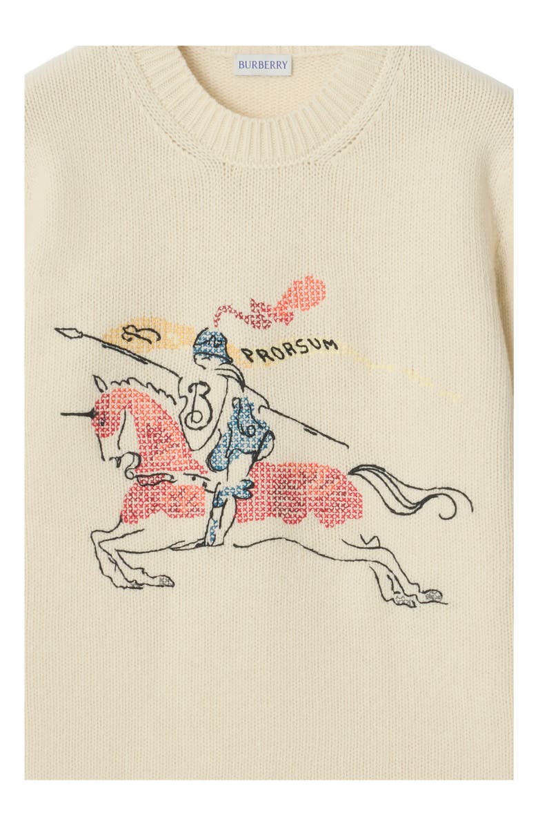 Burberry Cross Stitch EKD Wool Cashmere Sweater, Alternate, color, Tundra Beige