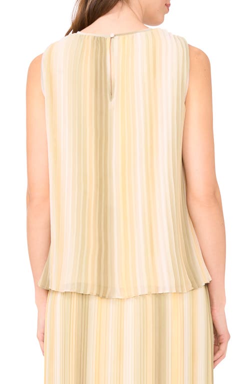 Halogenr Halogen(r) Pleated Sleeveless Shell Top In Soft Sage/beige Multi