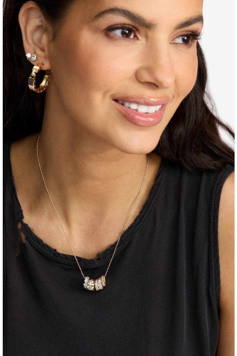 Ashley Venice Cubic Zirconia Necklace, Alternate, color, GOLD-WHITE