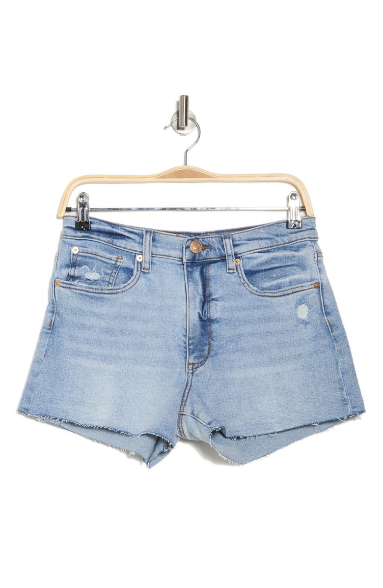 STS Blue Ultra High Waist Raw Hem Boyfriend Denim Shorts, Alternate, color, Sanger