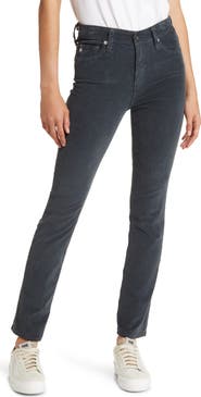 AG Mari High Waist Slim Ankle Straight Leg Corduroy Pants