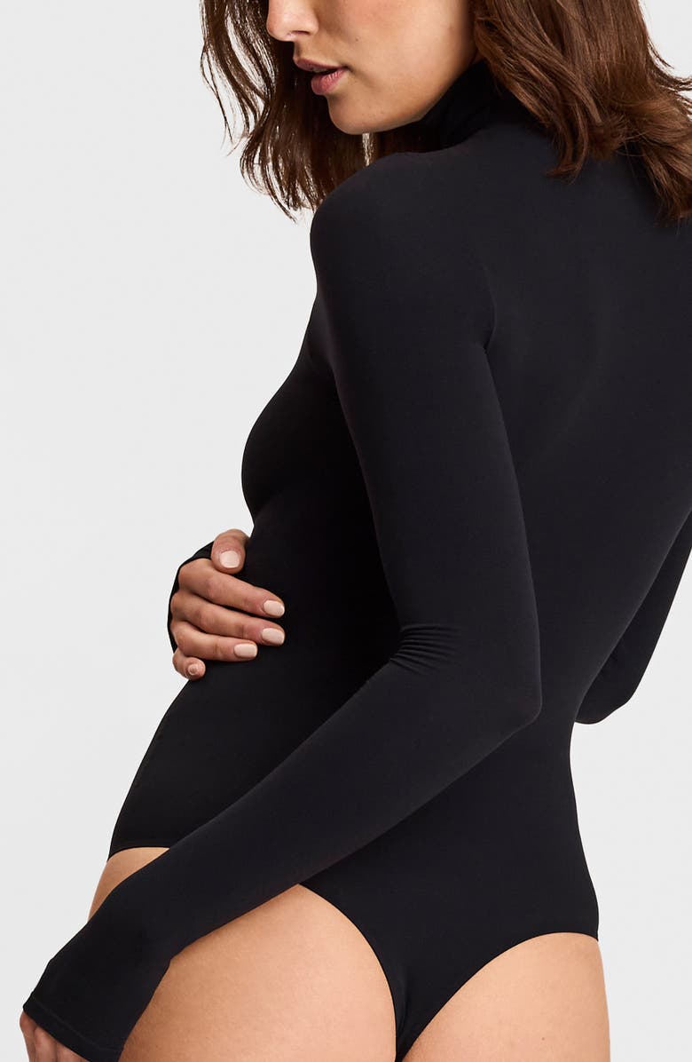 Commando Ballet Body Turtleneck Thong Bodysuit, Alternate, color, Blk-Black