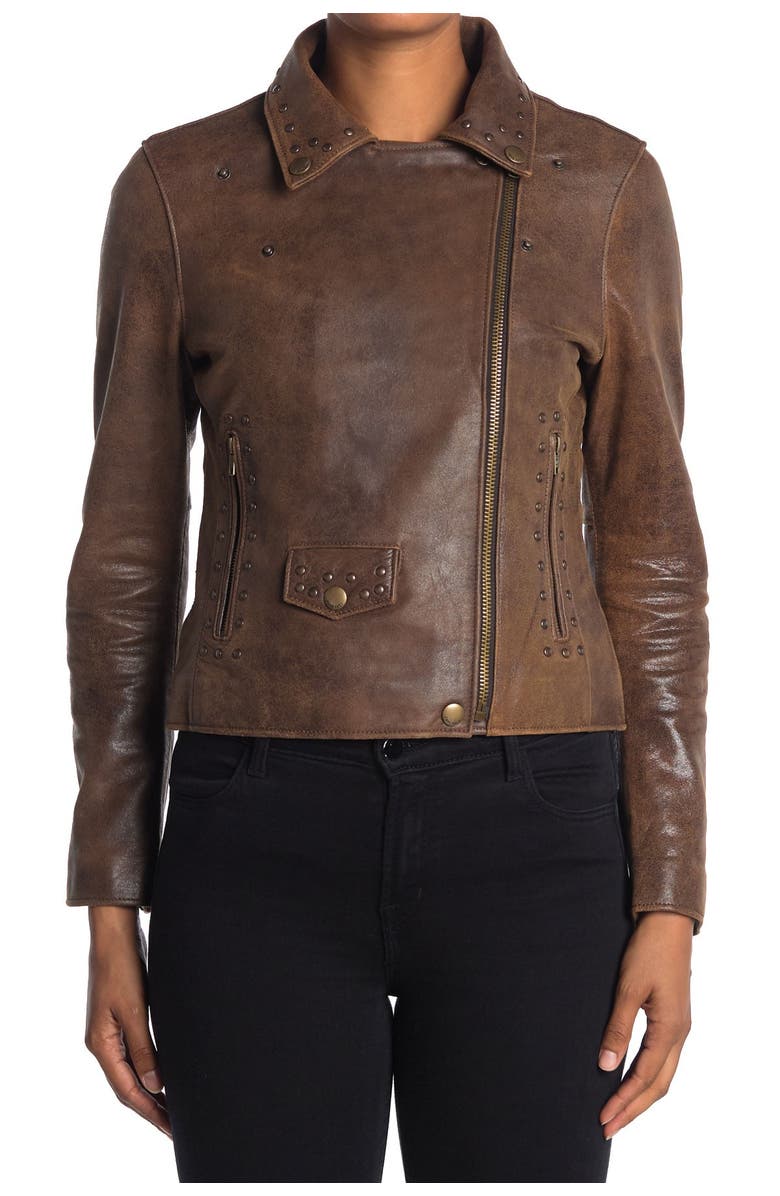 Frye Vintage Stud Biker Jacket, Alternate, color, 