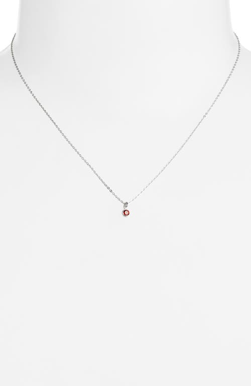 Set & Stones Birthstone Charm Pendant Necklace In Silver/july