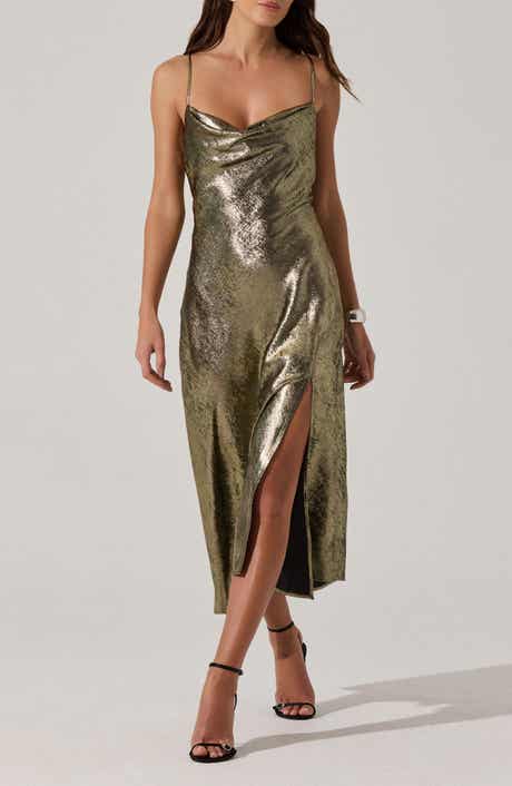 ASTR the Label Gaia Metallic Midi Dress