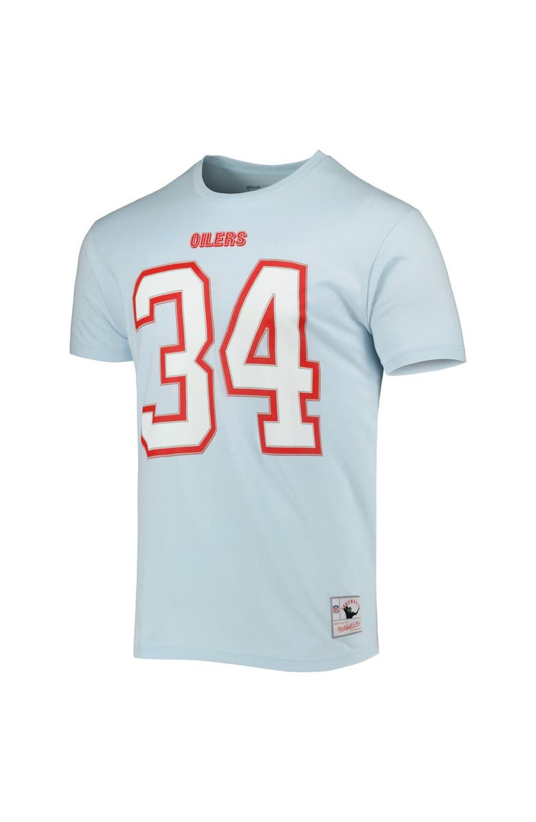 Mitchell & Ness Men's Mitchell & Ness Earl Campbell Light Blue Houston Oilers Retired Player Logo Name & Number T-Shirt, Alternate, color, Light Blue