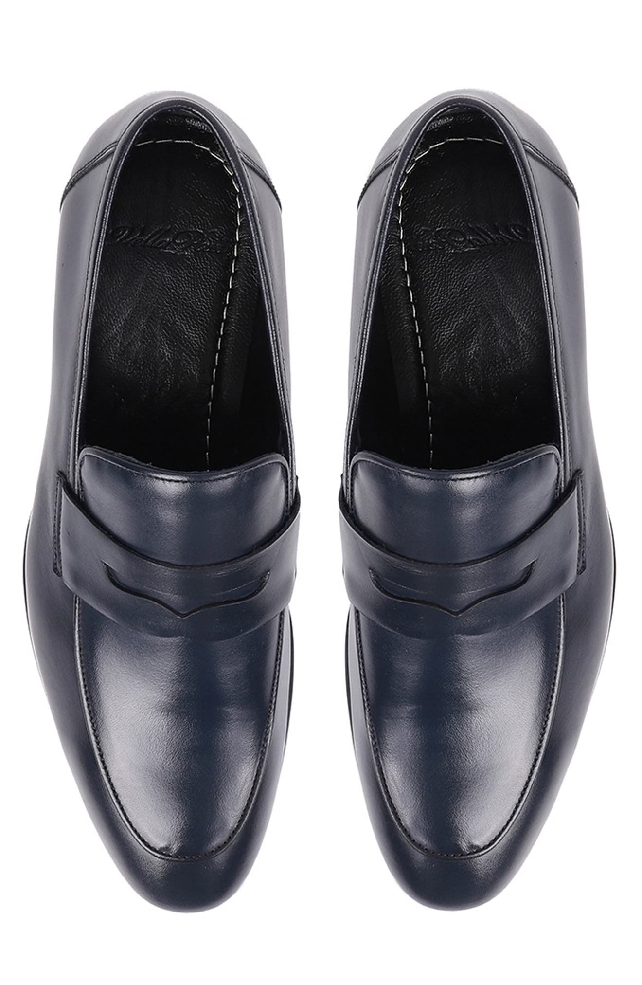 VELLAPAIS Decalle Penny Loafer, Alternate, color, Navy Blue