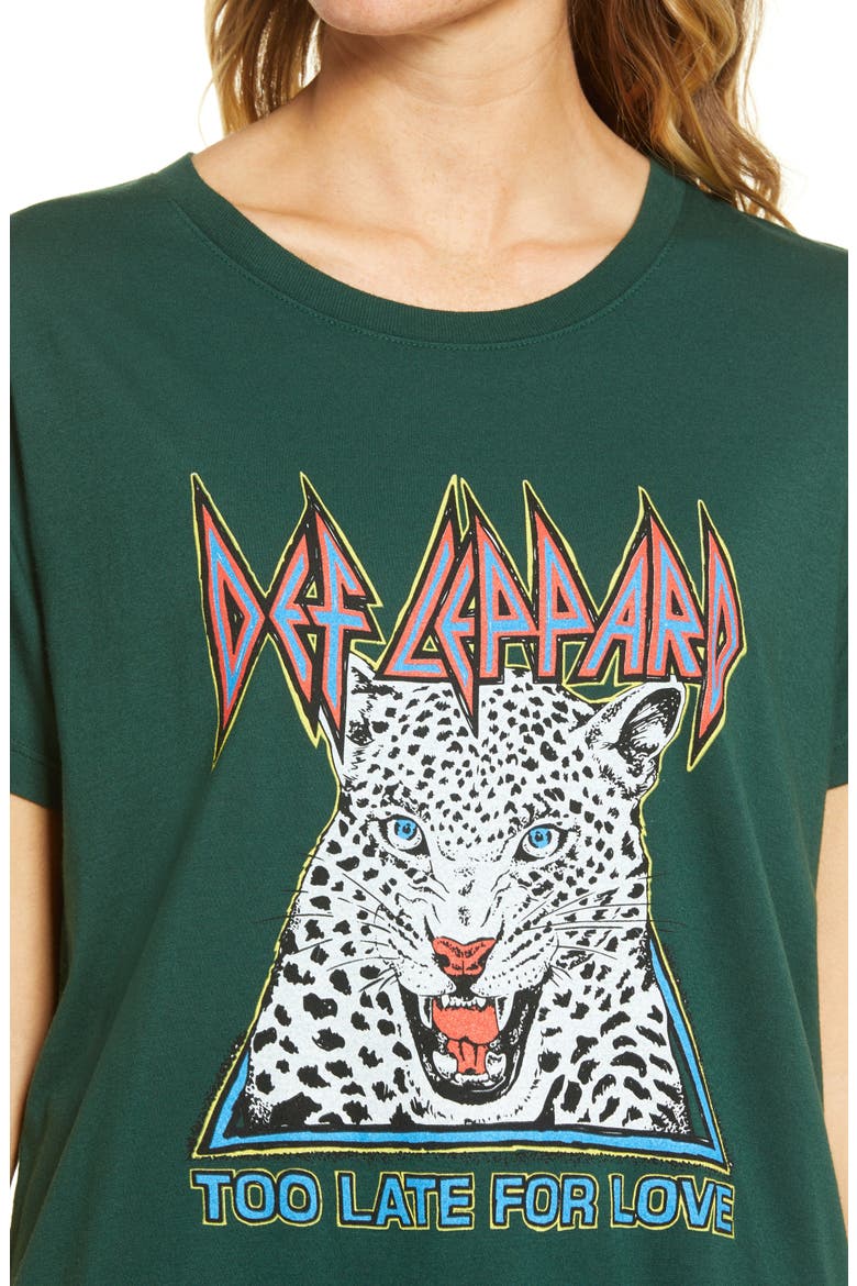 Def Leppard Too Late for Love Graphic Tee, Alternate, color, EMERALD