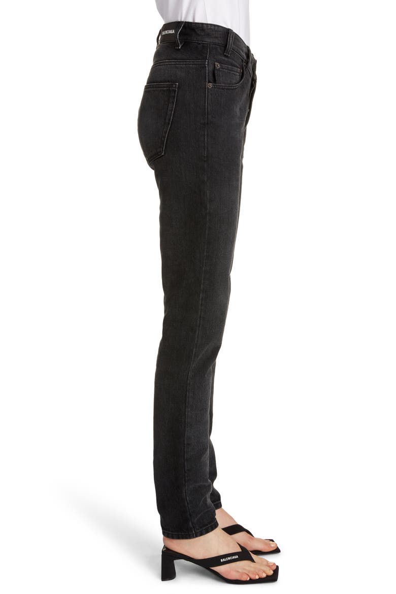 V-Waist Skinny Jeans, Alternate, color, GIVRE/ BLACK