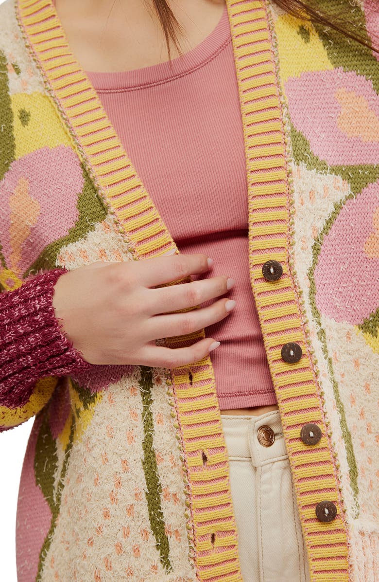 Free People Bali Tropical Garden Cotton Blend Cardigan, Alternate, color, Tropical Combo