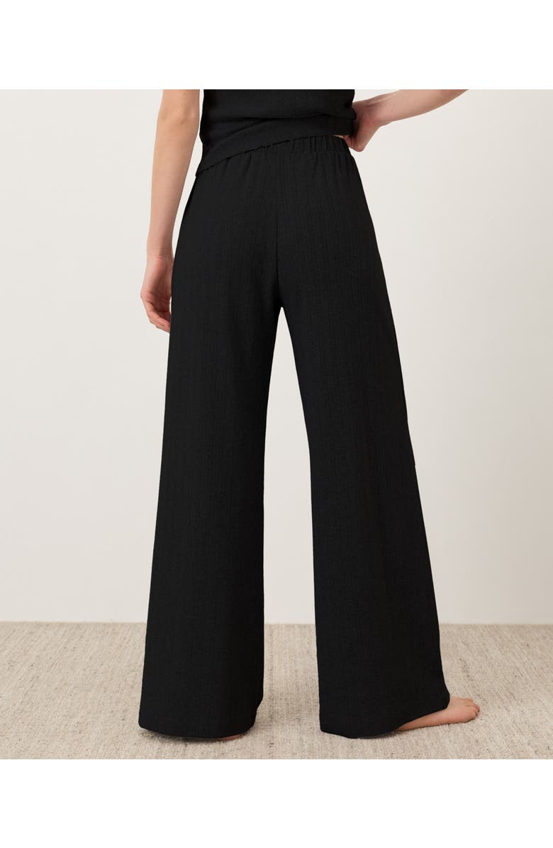 Pact Organic Cotton Pointelle Wide Leg Pant, Alternate, color, Black