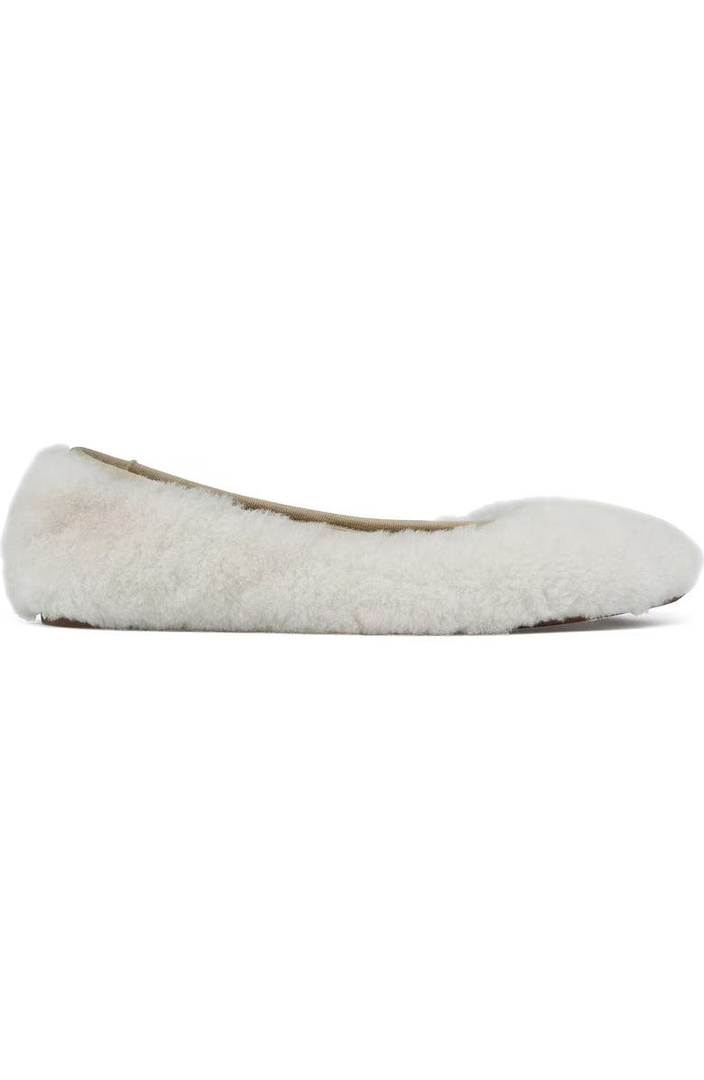 Grace Footwear Reims Genuine Shearling Ballet Flat, Alternate, color, Natural
