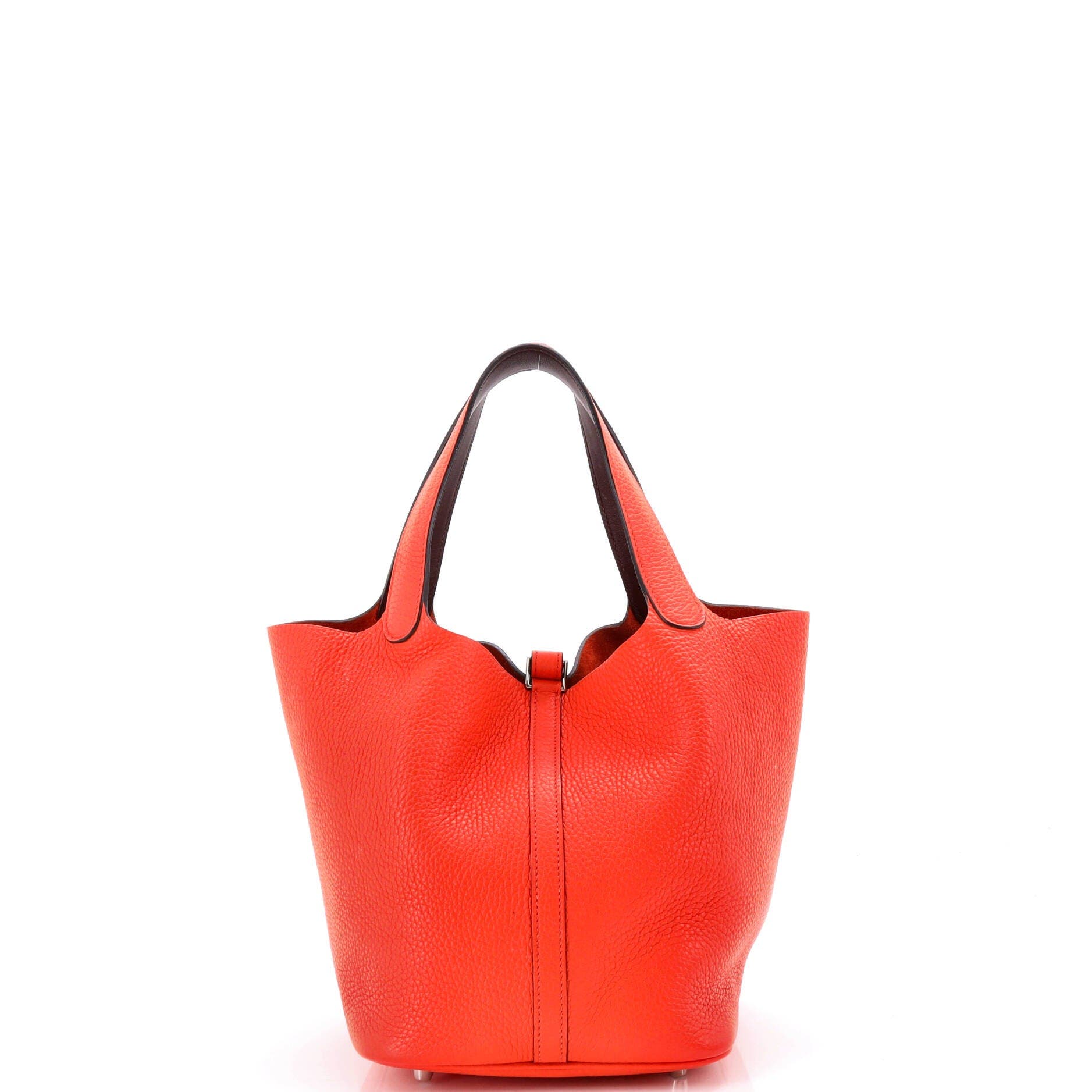 Pre-Owned Hermes Eclat Picotin Lock Bag Clemence MM, Alternate, color, Orange Poppy