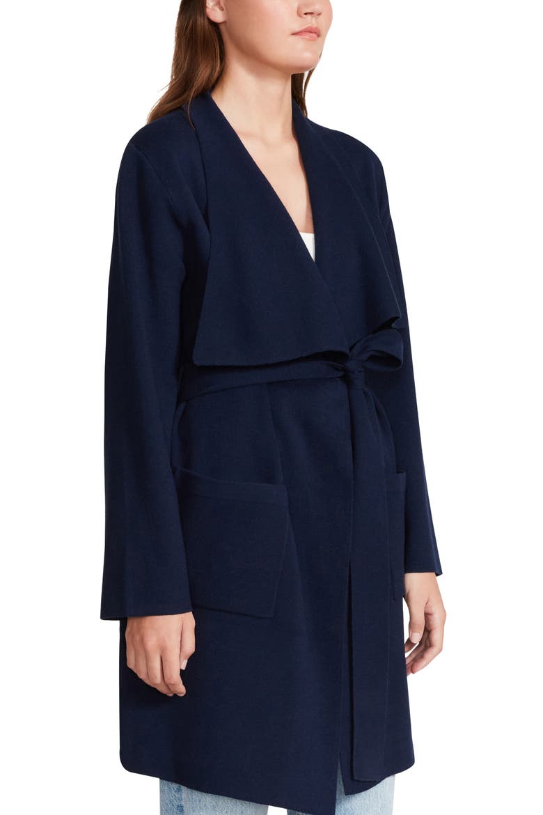 BB Dakota Drape Front Cardigan Coat, Alternate, color, OILSLICK