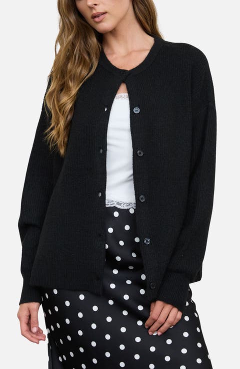 Ribbed Crewneck Cardigan
