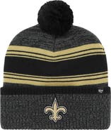 '47 Men's '47 Black New Orleans Saints Fadeout Cuffed Knit Hat with Pom